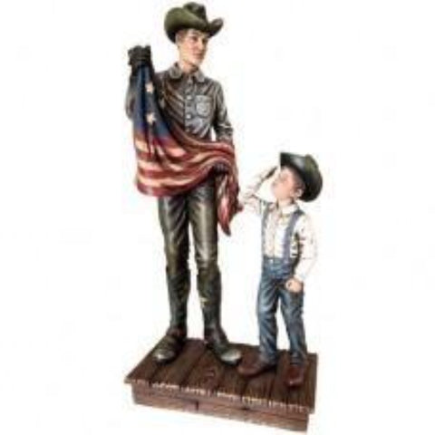 Cowboy & Child with US Flag