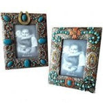 Silver Turquoise Studded 4x6 Frame Set of 2