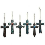 Turquoise 6 Piece Set Cross Ornament