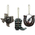 Metal Horseshoe Ornament 3 Piece Set