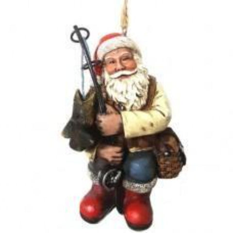 Fishing Santa Ornament