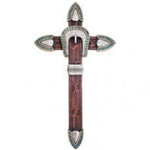 Red Leather Look Buckle 18" Cross