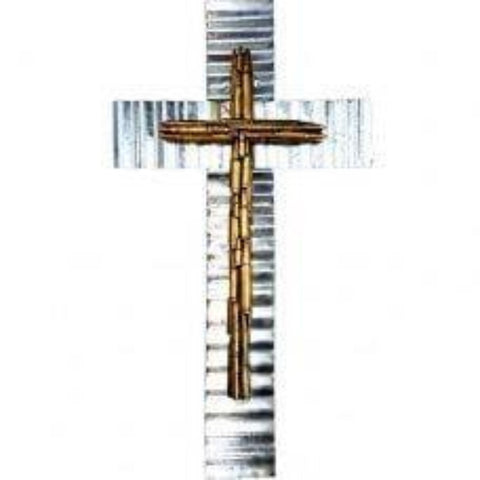 Bullet 22" Cross with Tin Metal