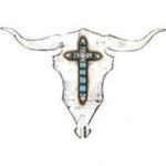 Cow Skull with Cross Plaque