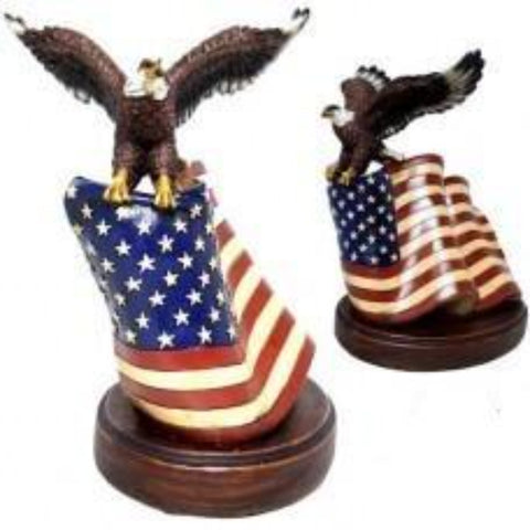 Eagle Stand on US Flag Décor