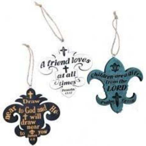 Fleur De Lis Ornament 3 Piece Set