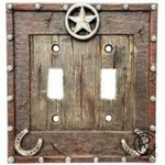 Star with Horseshoe Double Switch Plate