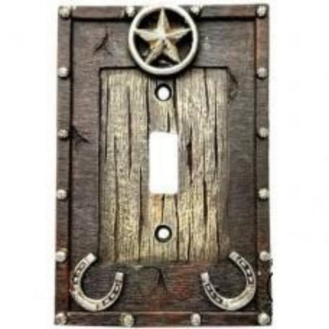 Star with Horseshoe Single Switch Plate