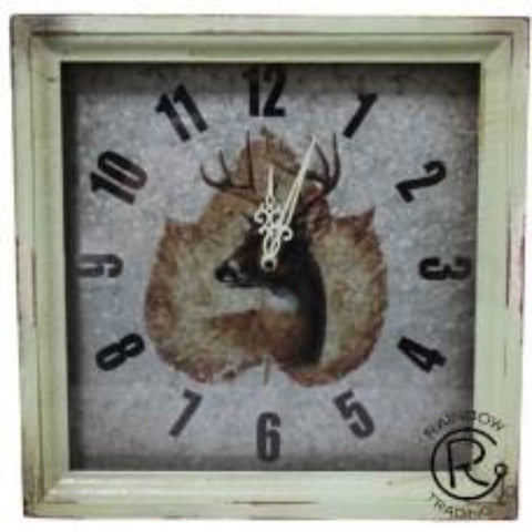 Deer on Metal Clock