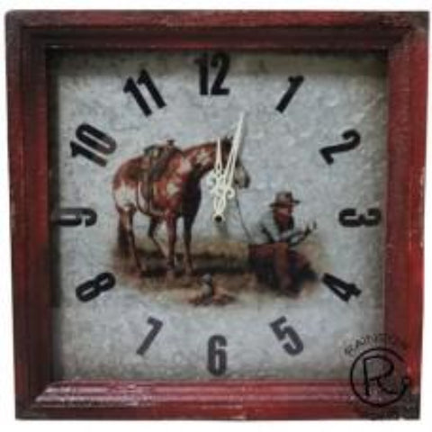 Cowboy Metal Clock