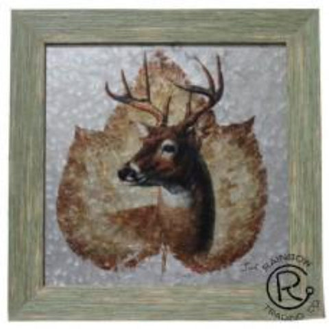 Deer Metal with Frame Plaque