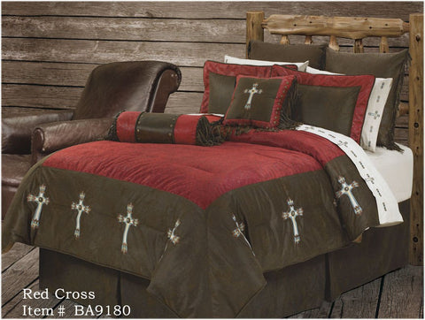 Red Cross Western 5 Piece Bedding Set Twin